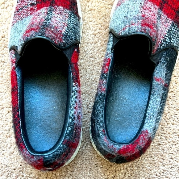 Joshua Sanders Fleece Plaid Slip On Sneakers - Picture 4 of 6
